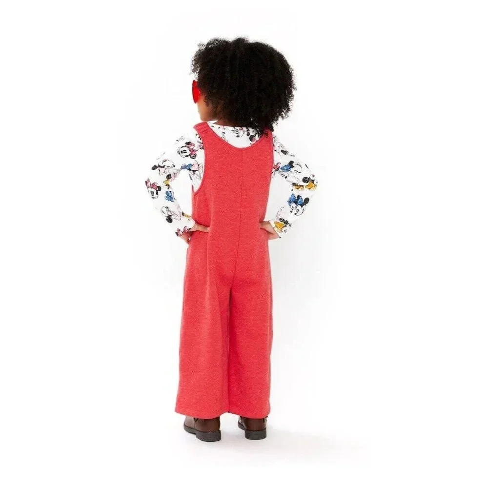 Disney Minnie Mouse Jumpsuit Toddler 5T Chrysanthemum Classic Cotton Blend Comfy